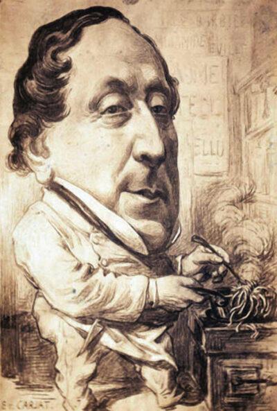 Rossini en cuisine Caricature par Carjat