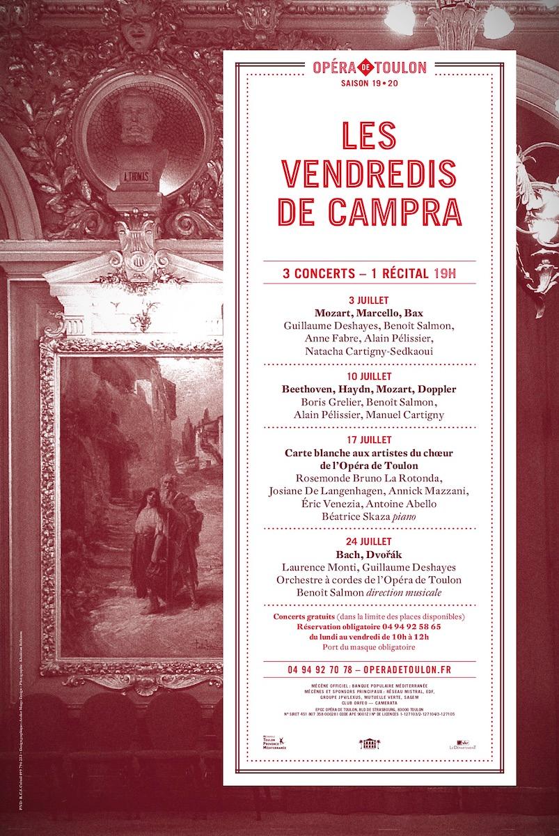 Les Vendredis de Campra concerts gratuits Opera de toulon