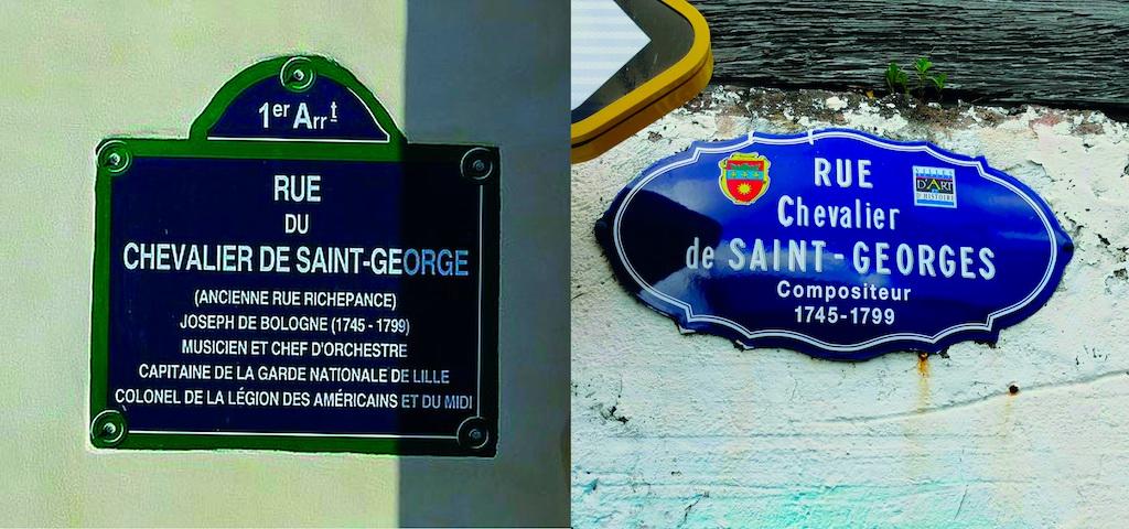 Rue du Chevalier de Saint George Paris et Basse-Terre