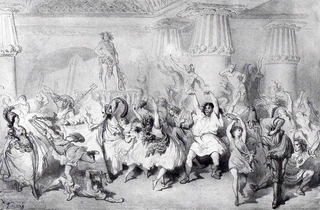 orphee aux enfers dessin inedit de gustave dore