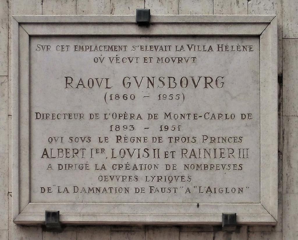 Samuel Raoul Gunsbourg - plaque Monaco_AA
