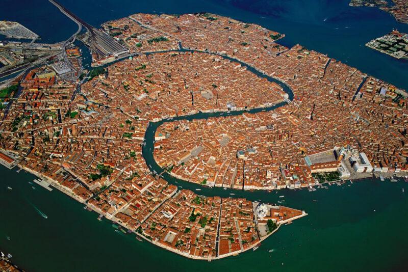 Vieille ville de Venise, vue aérienne