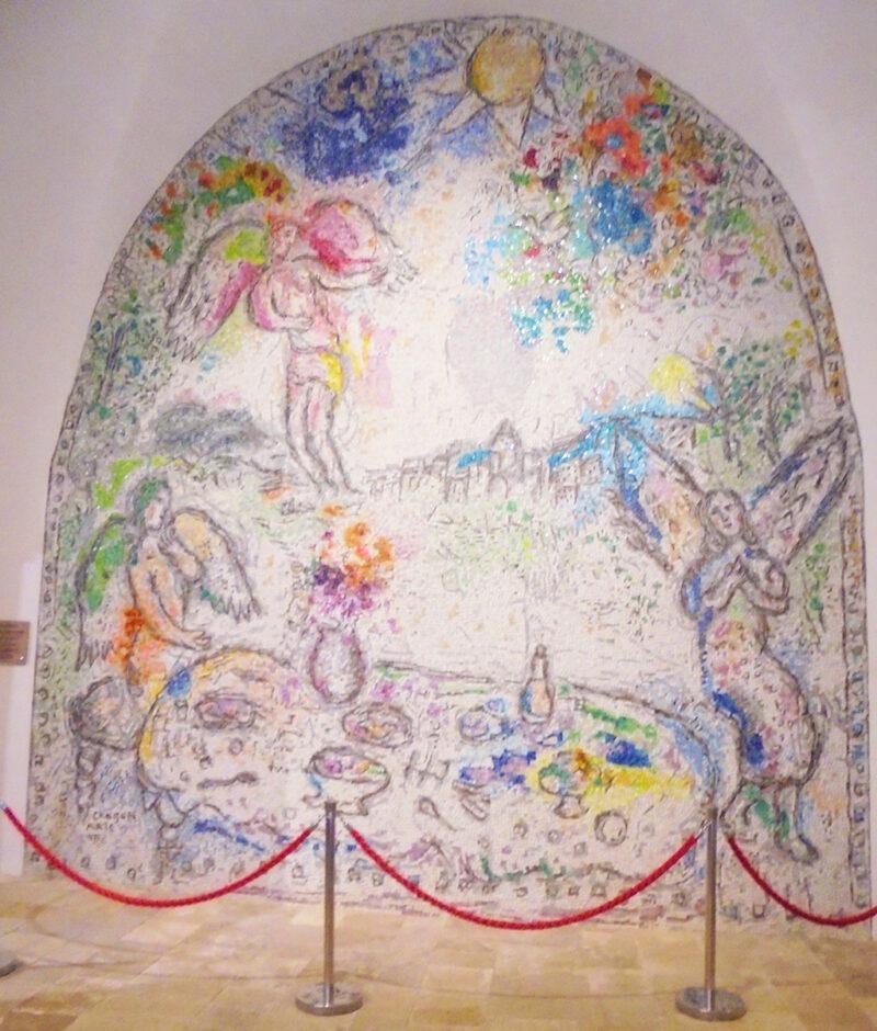 mosaique monumentale marc chagall, le repas des anges les arcs sainte roseline
