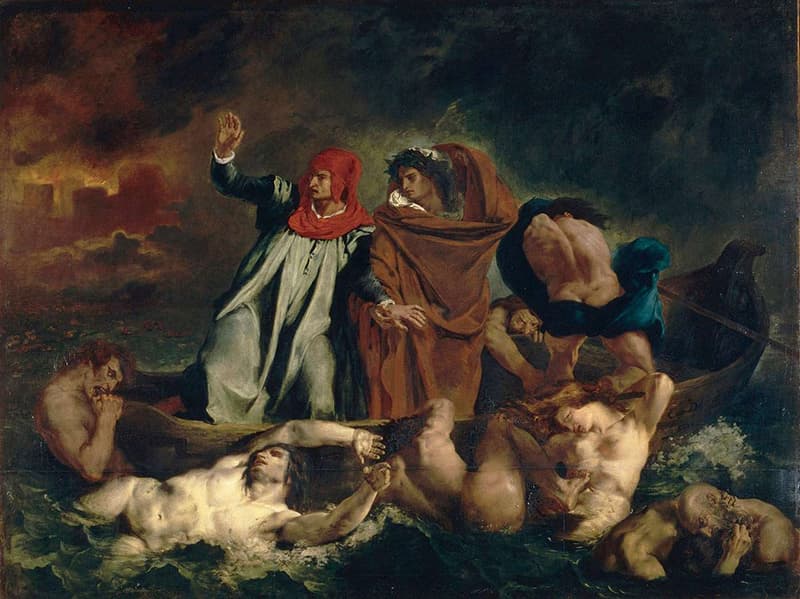 dante et virgile aux enfers ou la barque de dante delacroix