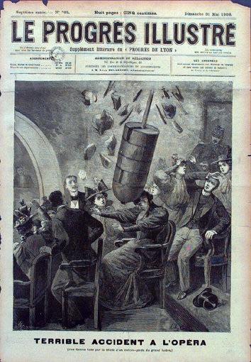 La chute du Lustre de l'Opera Garnier Paris-Mai 1896