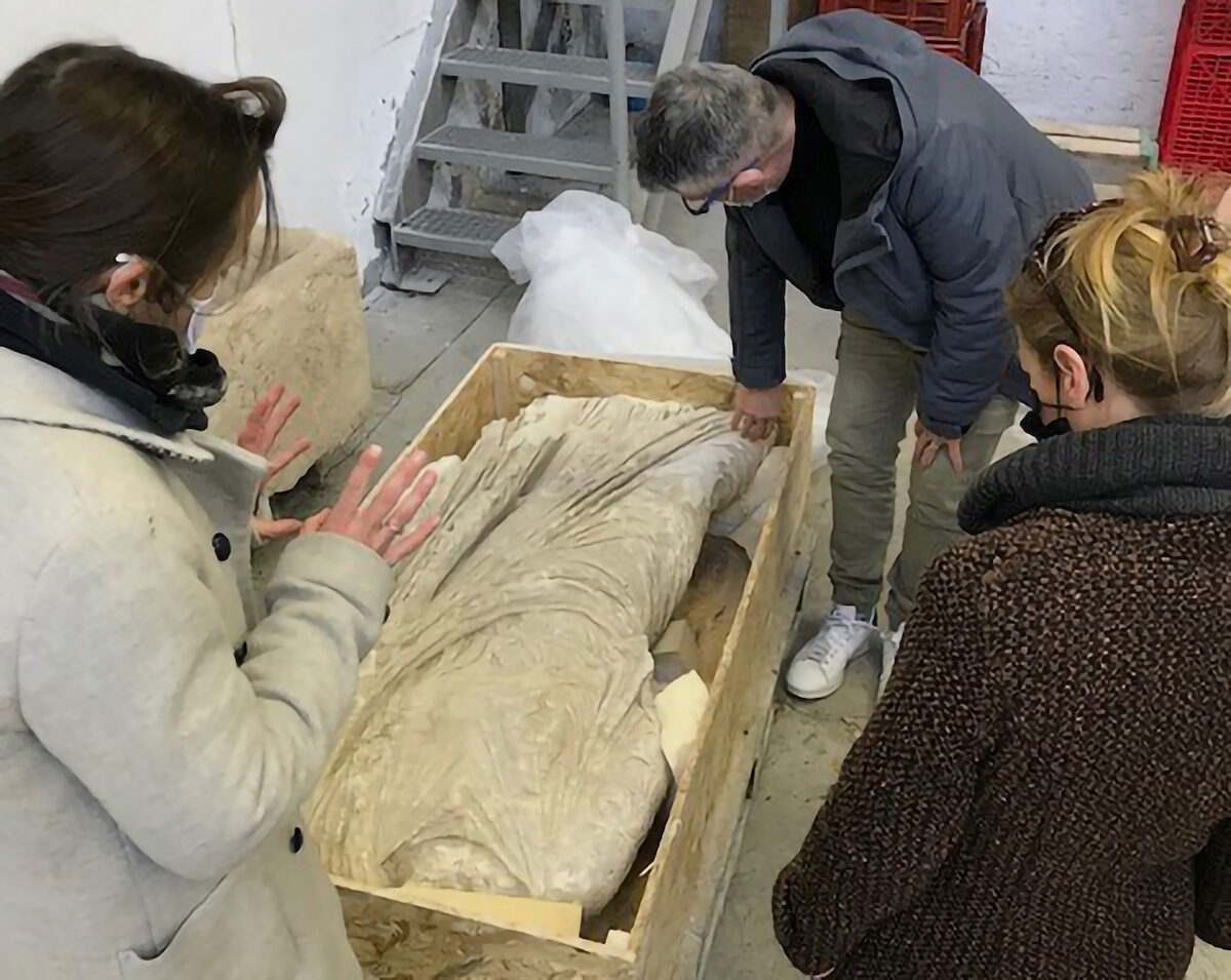 Decouverte Statue antique Vaison la Romaine Restauration Atelier Bouvier Avignon