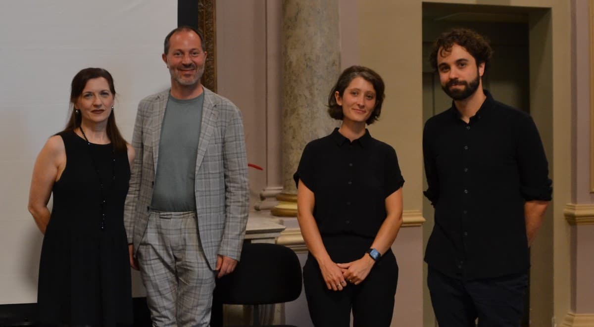 Patrizia Ciofi, soprano, Frédéric Roels, directeur de l’Opéra Grand Avignon et metteur en scène de Three lunar seas, Joséphine Stephenson, compositrice et Ben Osborn, l’auteur du livret.