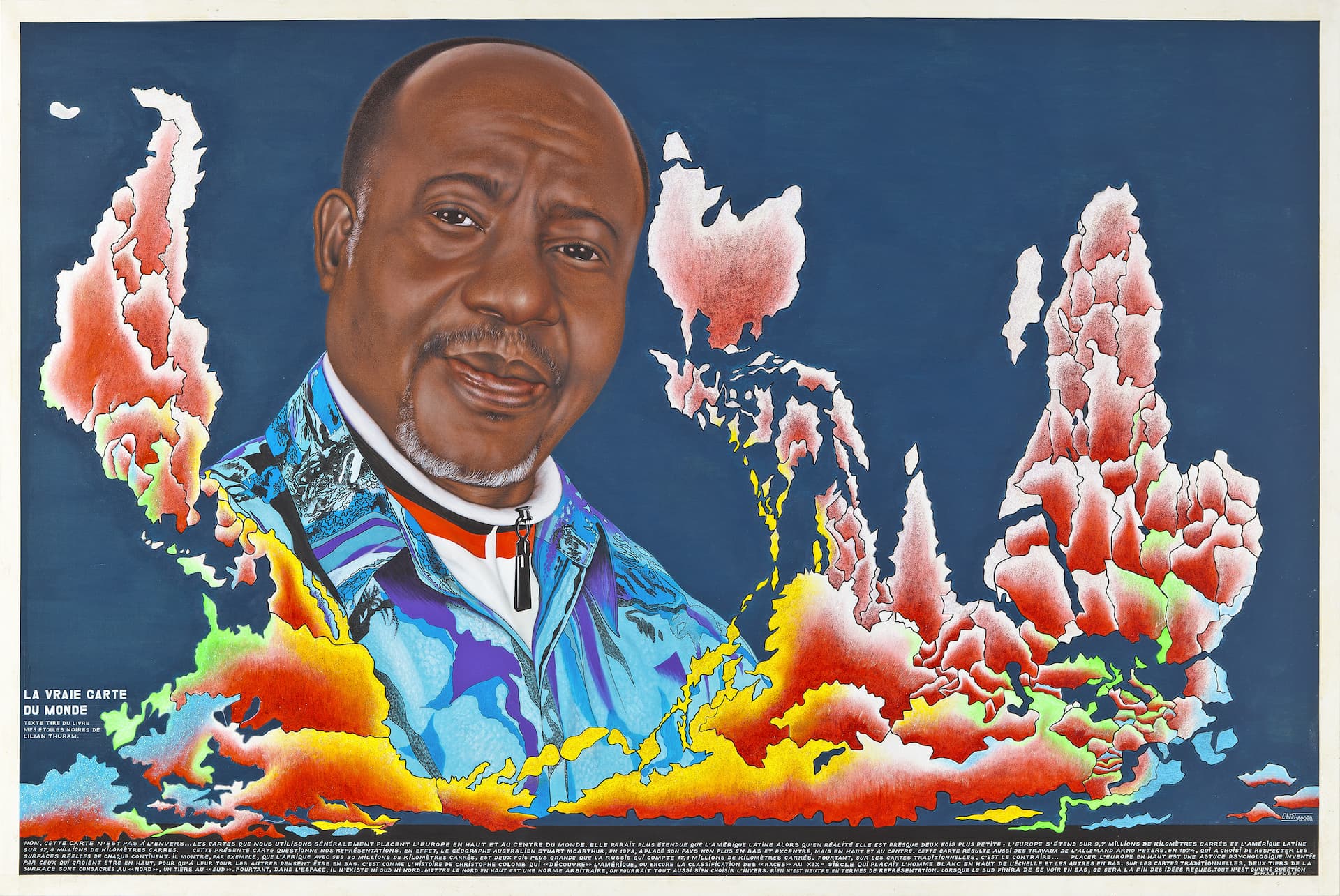 La Vraie Carte du monde. Cheri Samba 1956 - exposition histoire Mucem 2023_2024