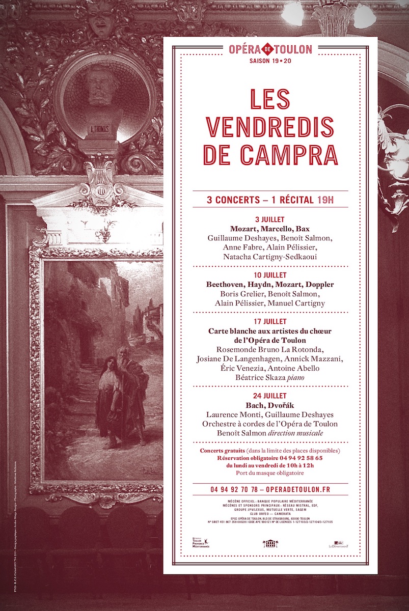 Les Vendredis de Campra concerts gratuits Opera de toulon