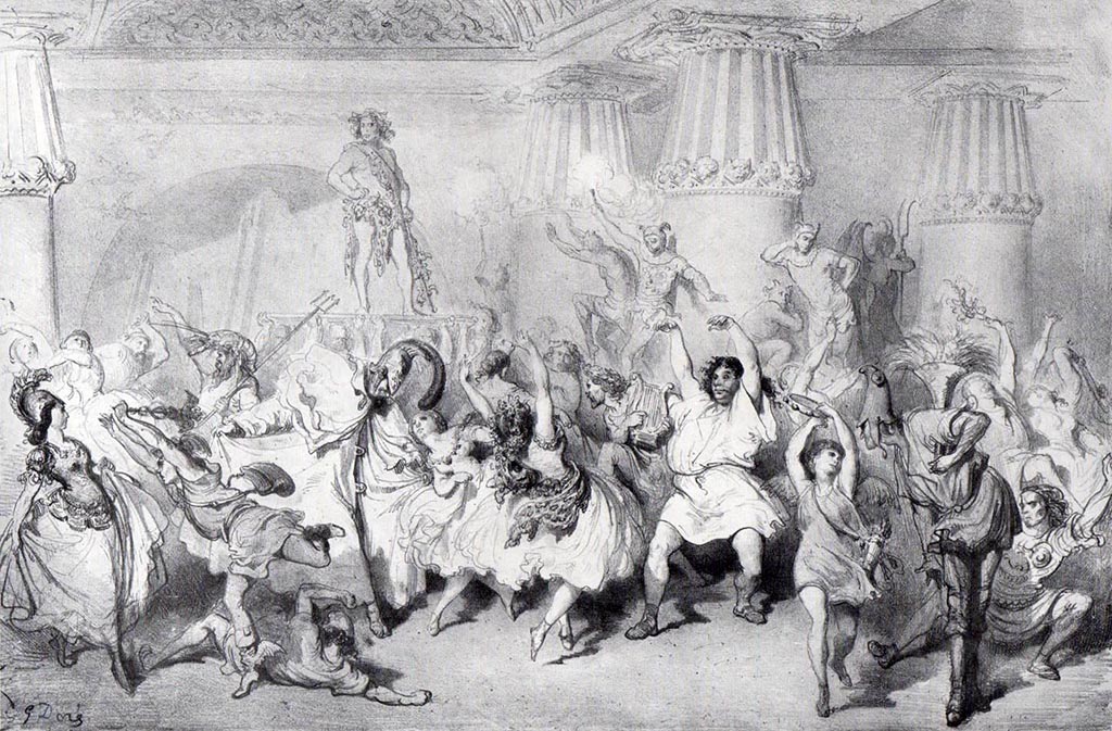 orphee aux enfers dessin inedit de gustave dore