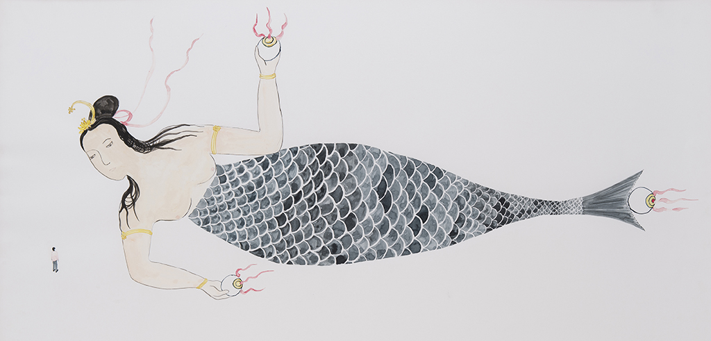 je voyage avec une sirene de 165 metres 1998 dessin © shimabuku