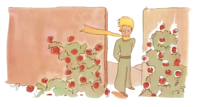 Saint exupery Le Petit Prince dans la roseraie