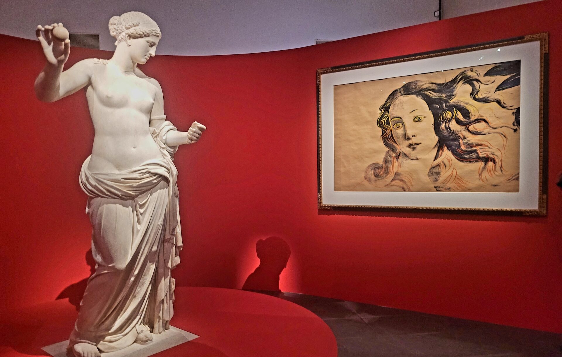 La Vénus d'Arles face à la Vénus de Botticelli revisitée par Andy Warhol, exposition Le Passage de Vénus, Musée départemental Arles antique, 2026